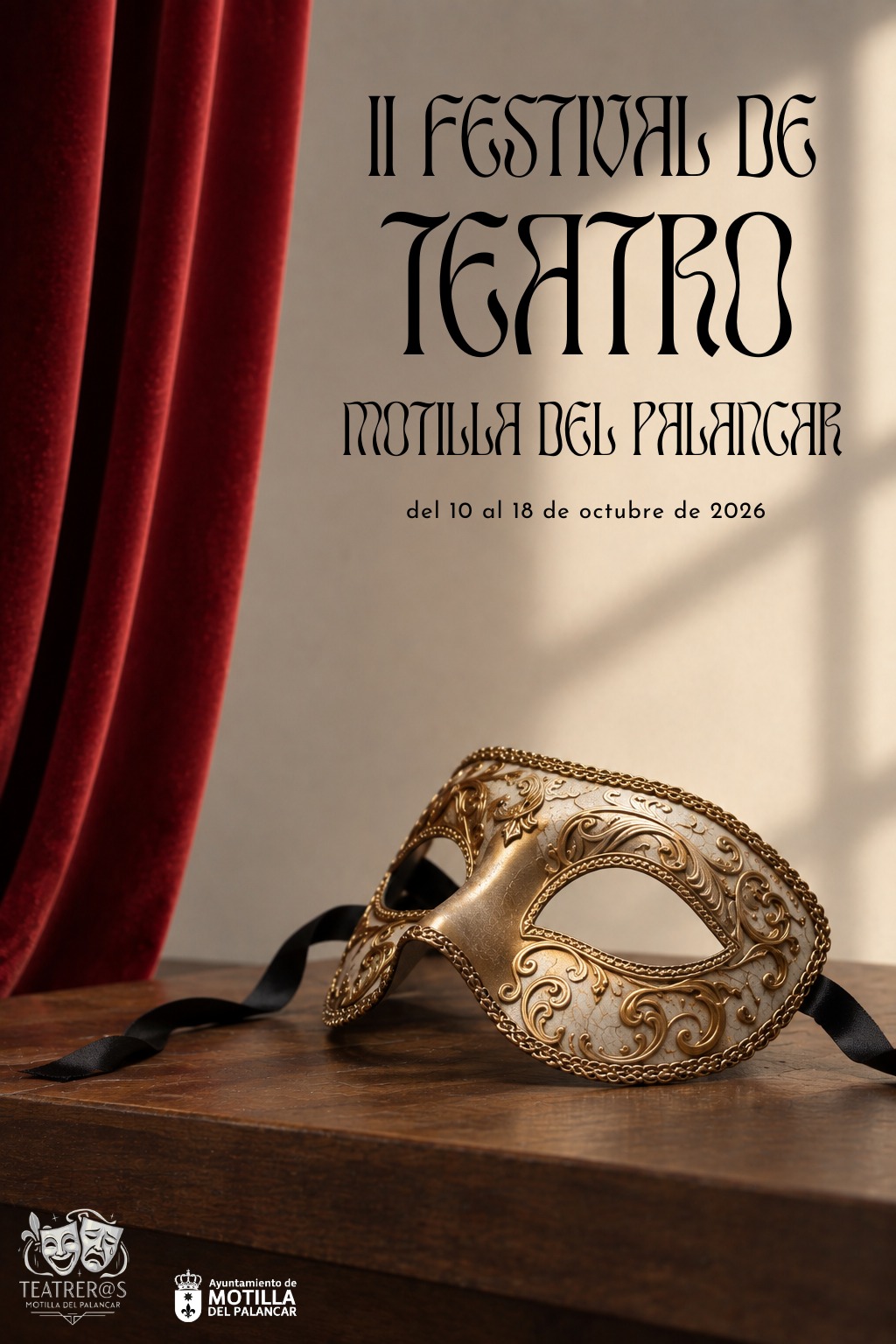 Cartel del II Festival de Teatro de Motilla del Palancar, del 10 al 18 de octubre de 2026