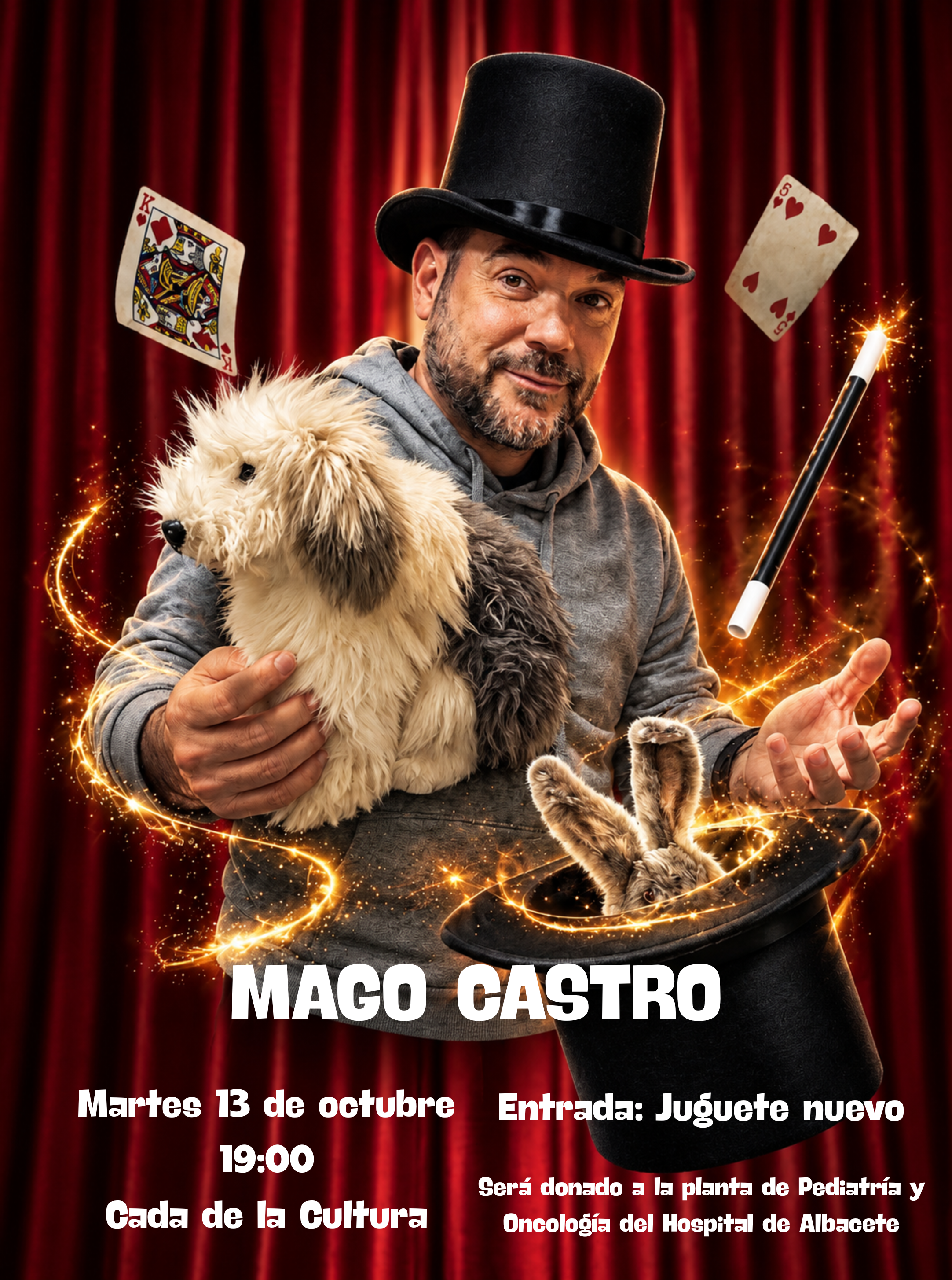 Cartel del espectáculo familiar El Mago Castro, interpretado por Andrés Castro